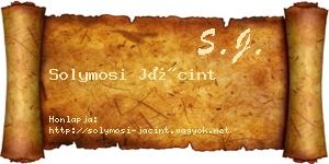 Solymosi Jácint névjegykártya